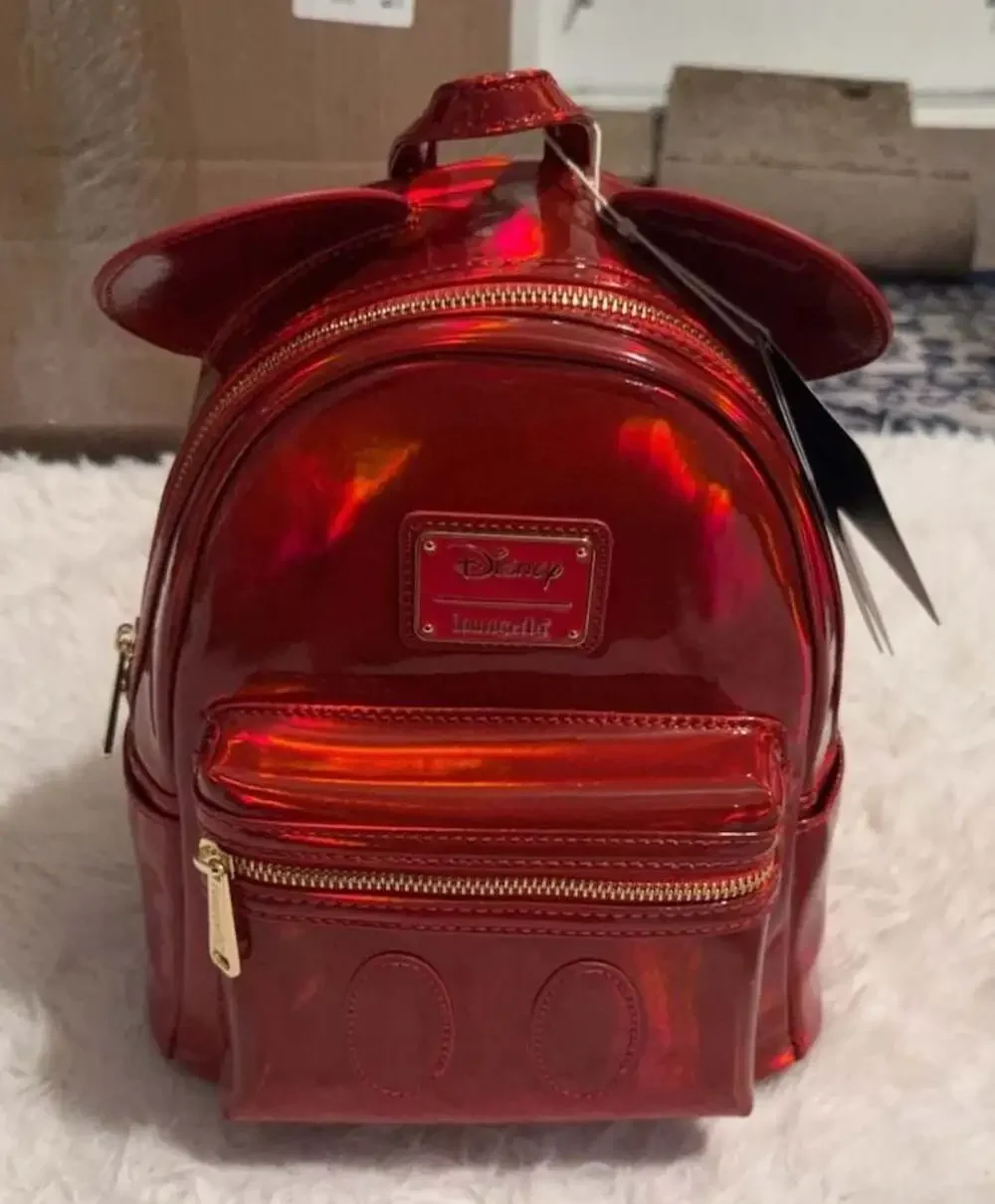 Loungefly‎ Disney Mickey Mouse Red Slick Mini Backpack